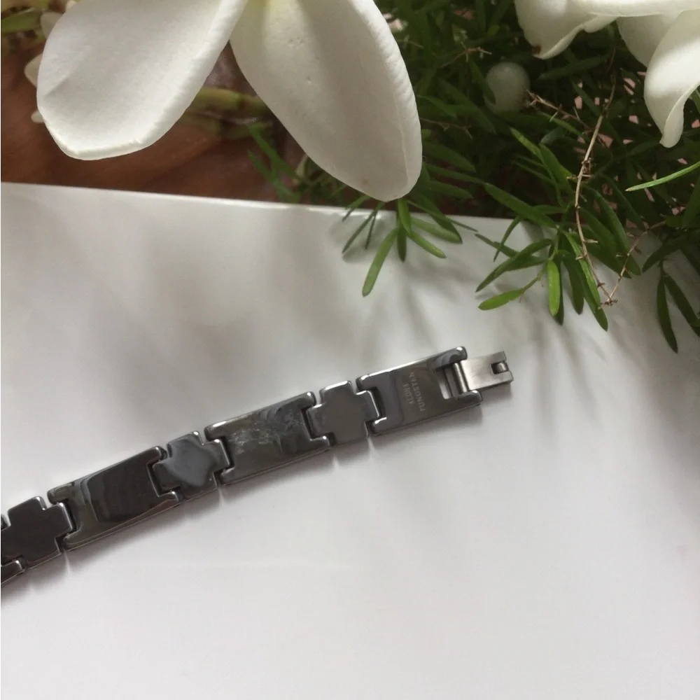 KOA WOOD Inlaid Tungsten Bracelet.10MM, Length : 9 inches